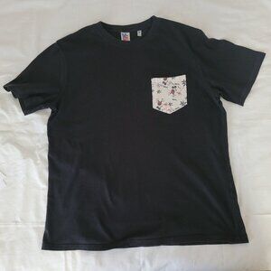 Mickey Mouse Disney Pocket Black Short Sleeve TShirt Black Womens Size L